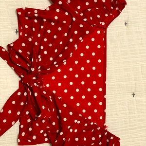 Red from tie crop top